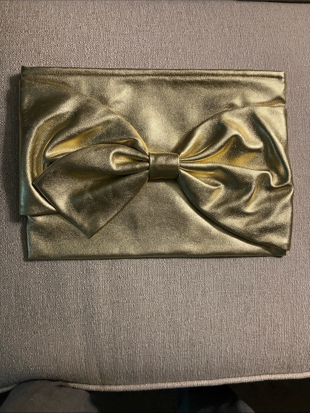 kate spade Metallic Gold Bow Clutch